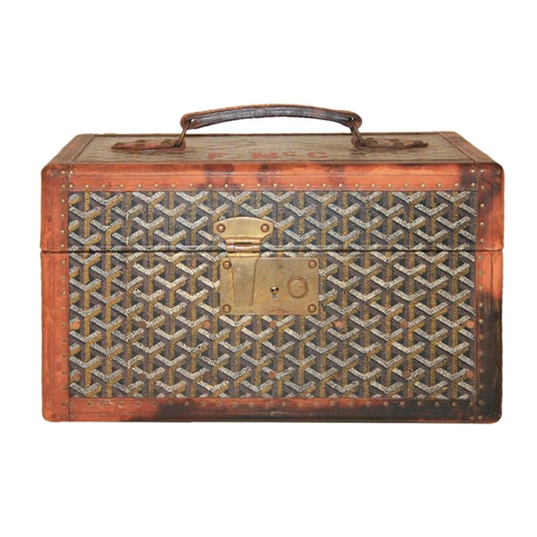 Rare Early Maison E. Goyard Small Carry On Toiletry Trunk