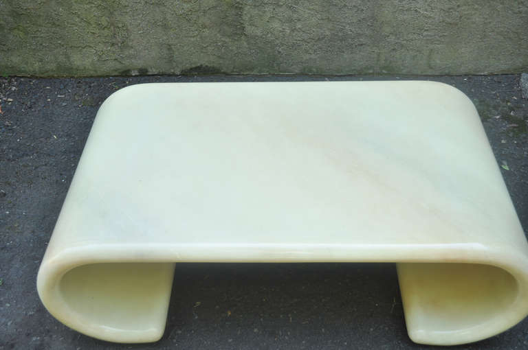 Mid-Century Modern Lacquered Goatskin Scroll Coffee Table Attributed to Karl Springer 2