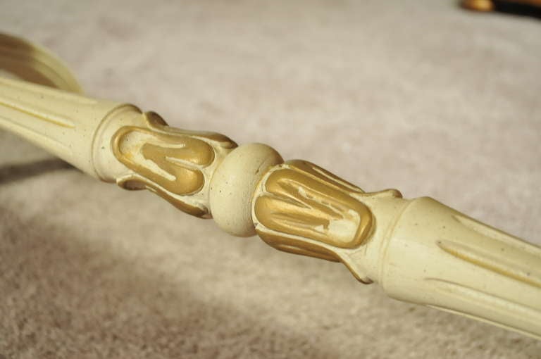 Carved Wood Hollywood Regency / French Neoclassical Triple X Form Curule Bench 2