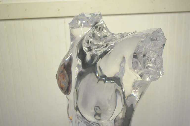 American Life Size Acrylic / Lucite Nude Torso Sculpture In The Manner Of Frederick Hart
