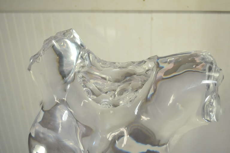 20th Century Life Size Acrylic / Lucite Nude Torso Sculpture In The Manner Of Frederick Hart