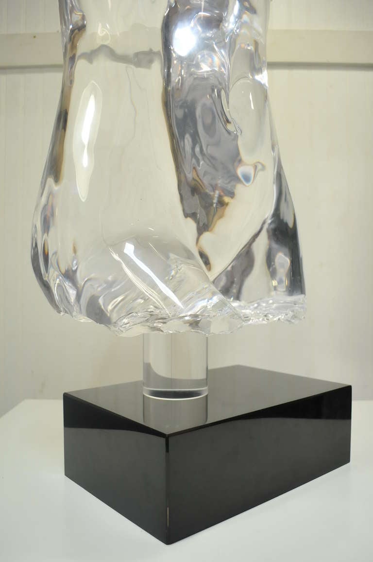 Life Size Acrylic / Lucite Nude Torso Sculpture In The Manner Of Frederick Hart 1