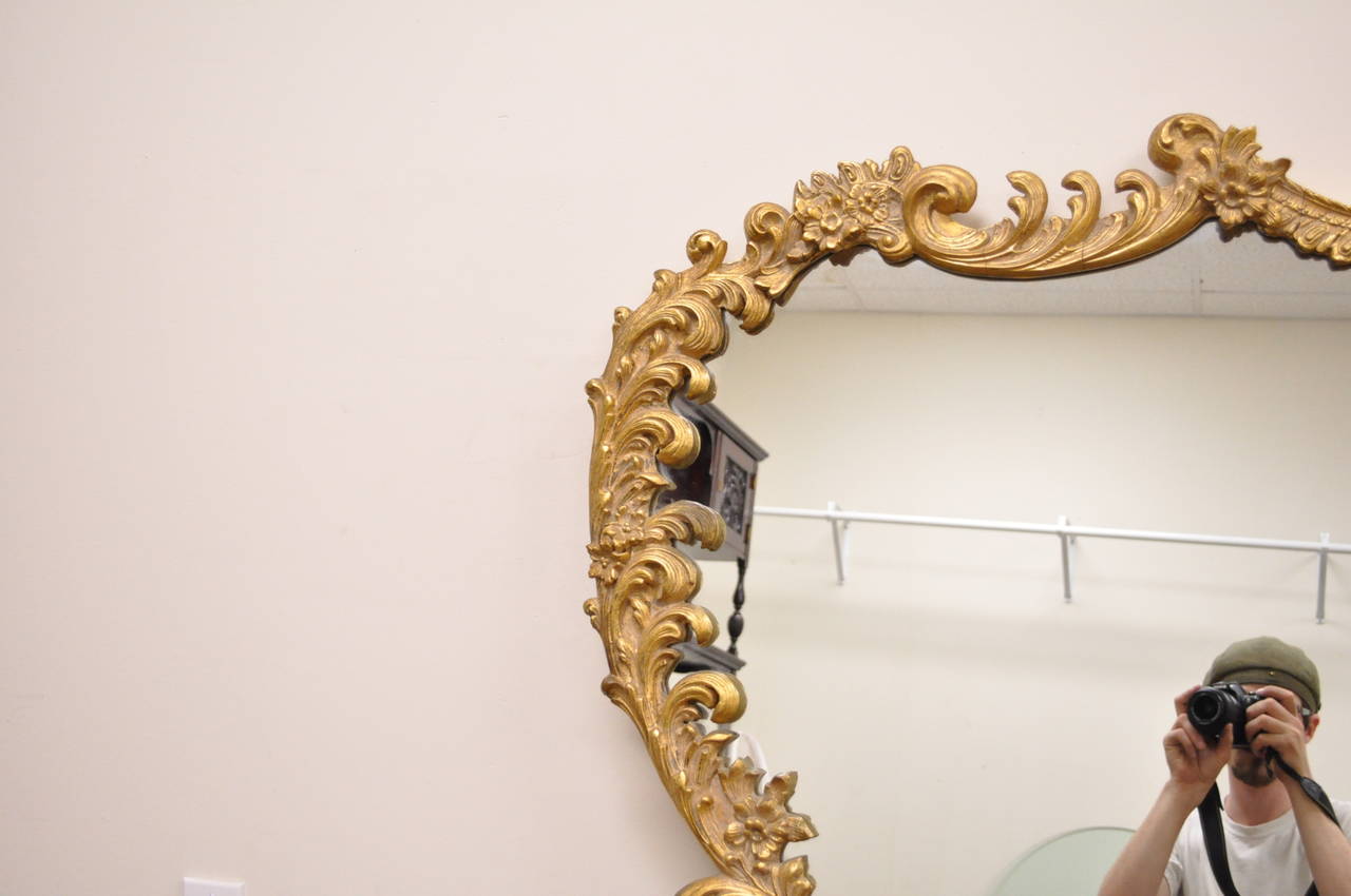 Stunning French Rococo Style Giltwood and Gesso Acanthus Sofa or Wall Mirror