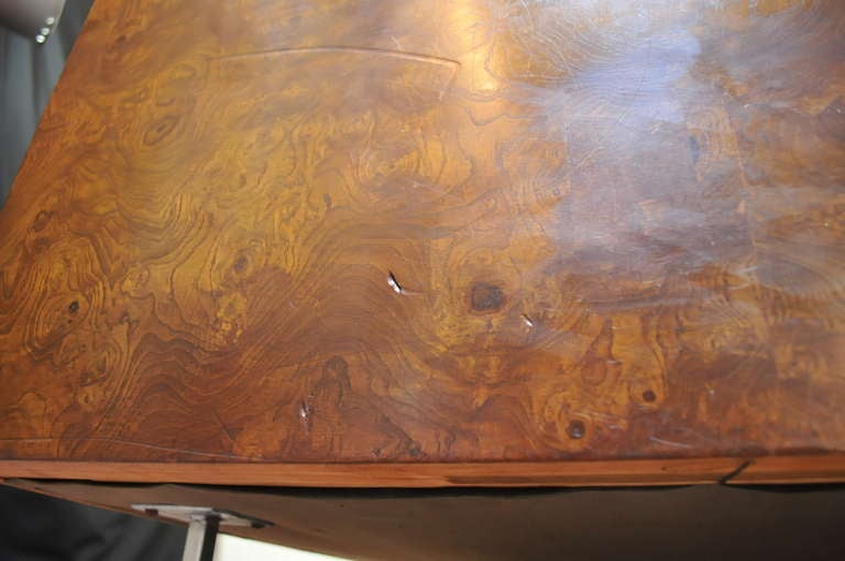 Milo Baughman Burl Wood & Chrome Cube Case Settee - Thayer Coggin Sofa 1