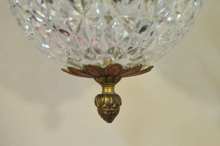 Figural Brass Swans & Crystal Ball French Empire / Regency Style Chandelier 4