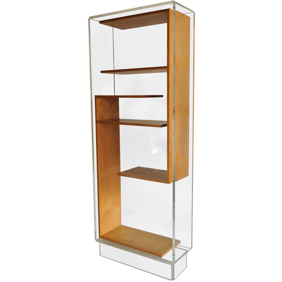 Custom Mid-Century Modern Lucite Etagere or Bookcase after Charles Hollis Jones