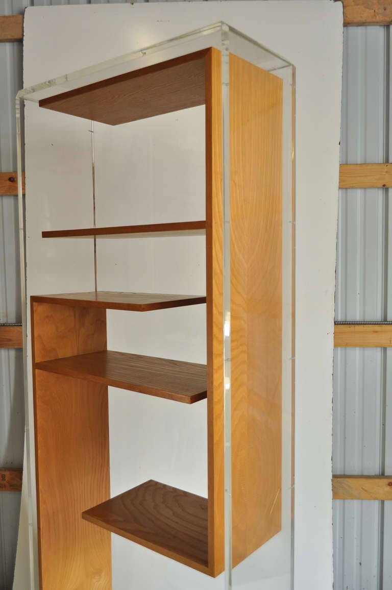 American Custom Mid-Century Modern Lucite Etagere or Bookcase after Charles Hollis Jones