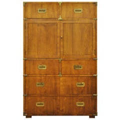 Vintage Campaign Style Gentleman’s Chest or Dresser by Henredon