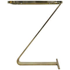 Vintage Mid-Century Modern:: Brass and Glass Z Form Side Table