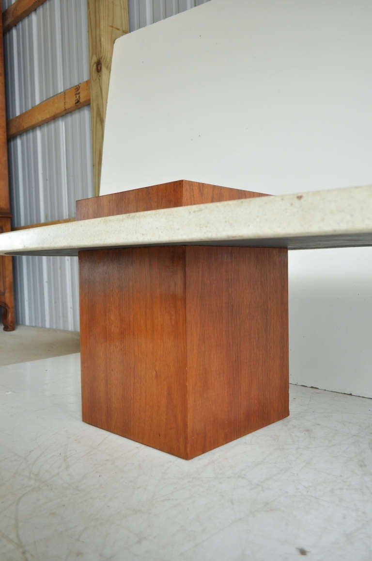 Mid-Century Modern Terrazzo Walnut Surfboard Coffee Table after Harvey Probber 4