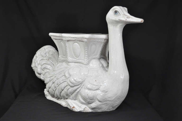 Whimsical Vintage, Italian Hollywood Regency, Terra Cotta Ostrich Garden Seat