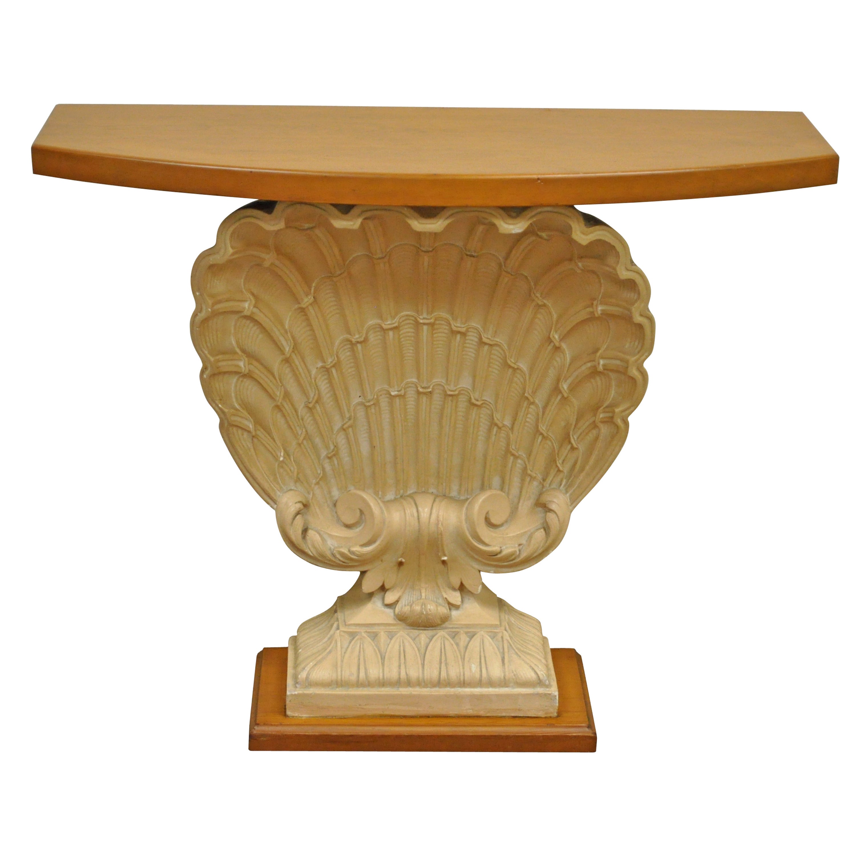 Plaster Shell Form Console Hall Table Attributed to Grosfeld House, Circa 1940s