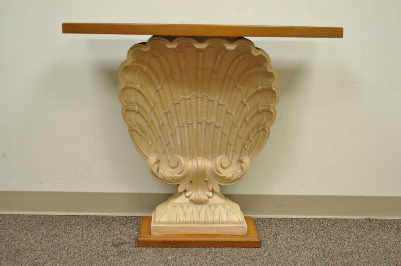 Plaster Shell Form Console Hall Table Attributed to Grosfeld House, Circa 1940s 3