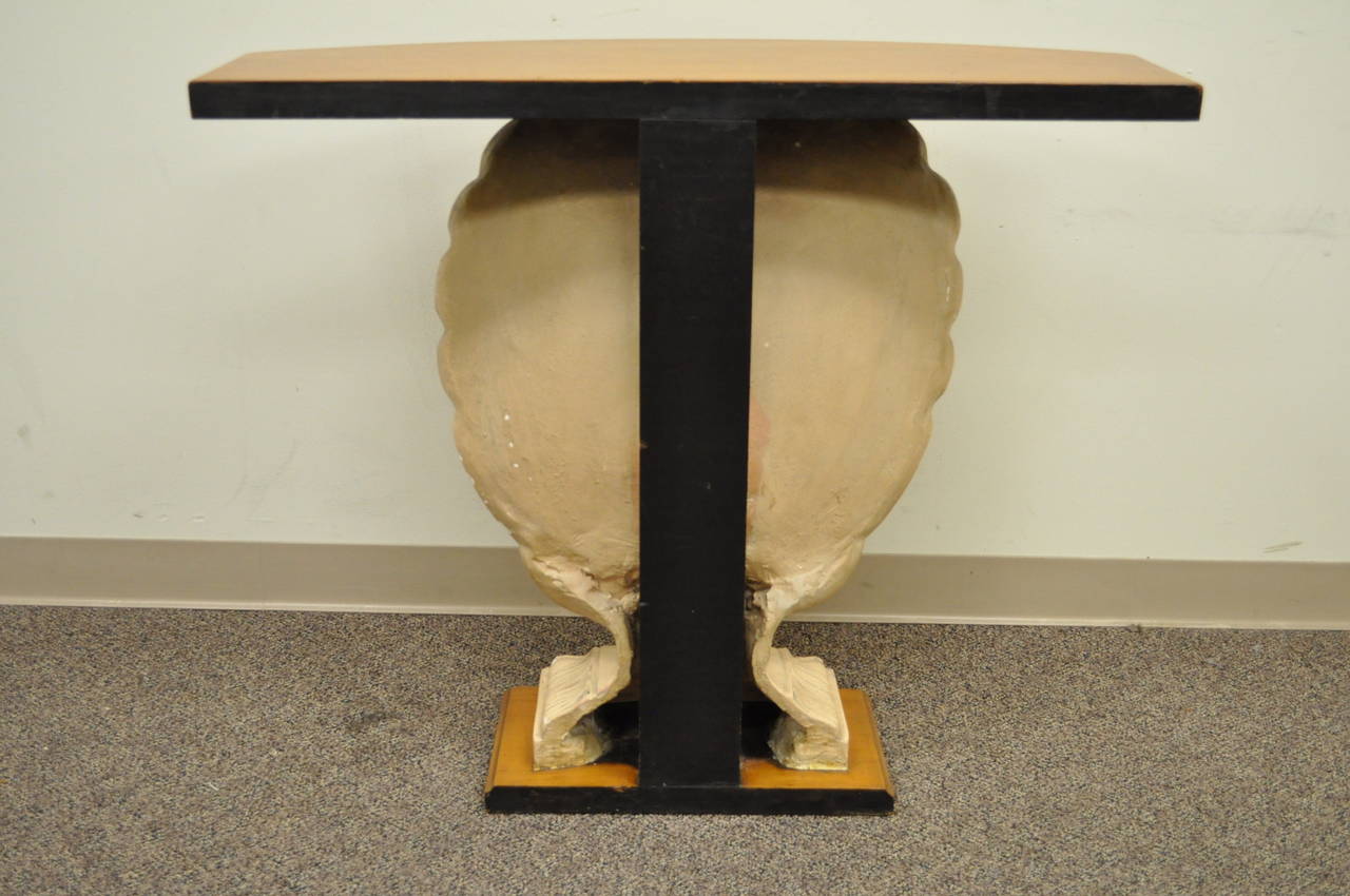 Plaster Shell Form Console Hall Table Attributed to Grosfeld House, Circa 1940s 2