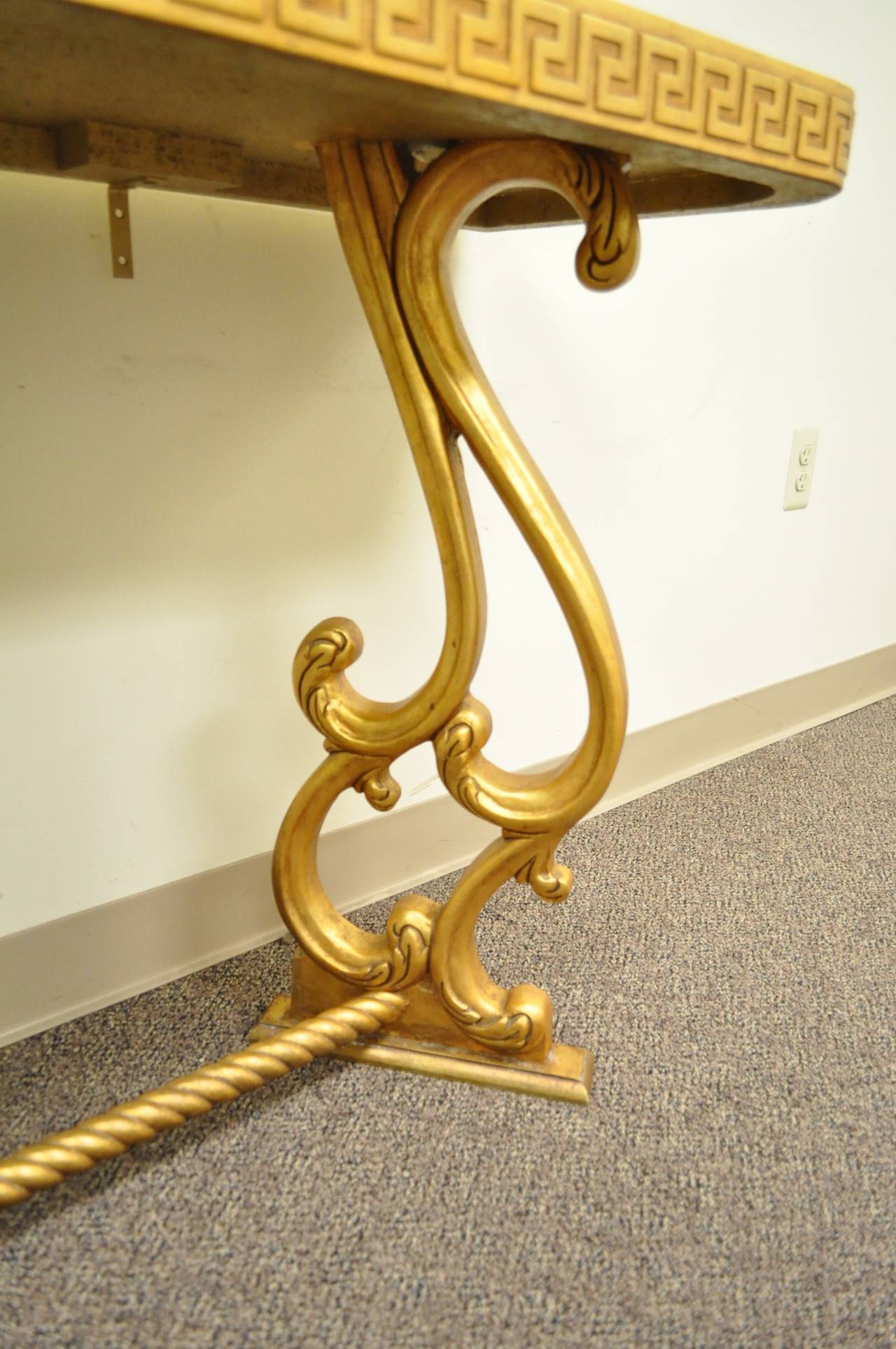 gold and glass console table
