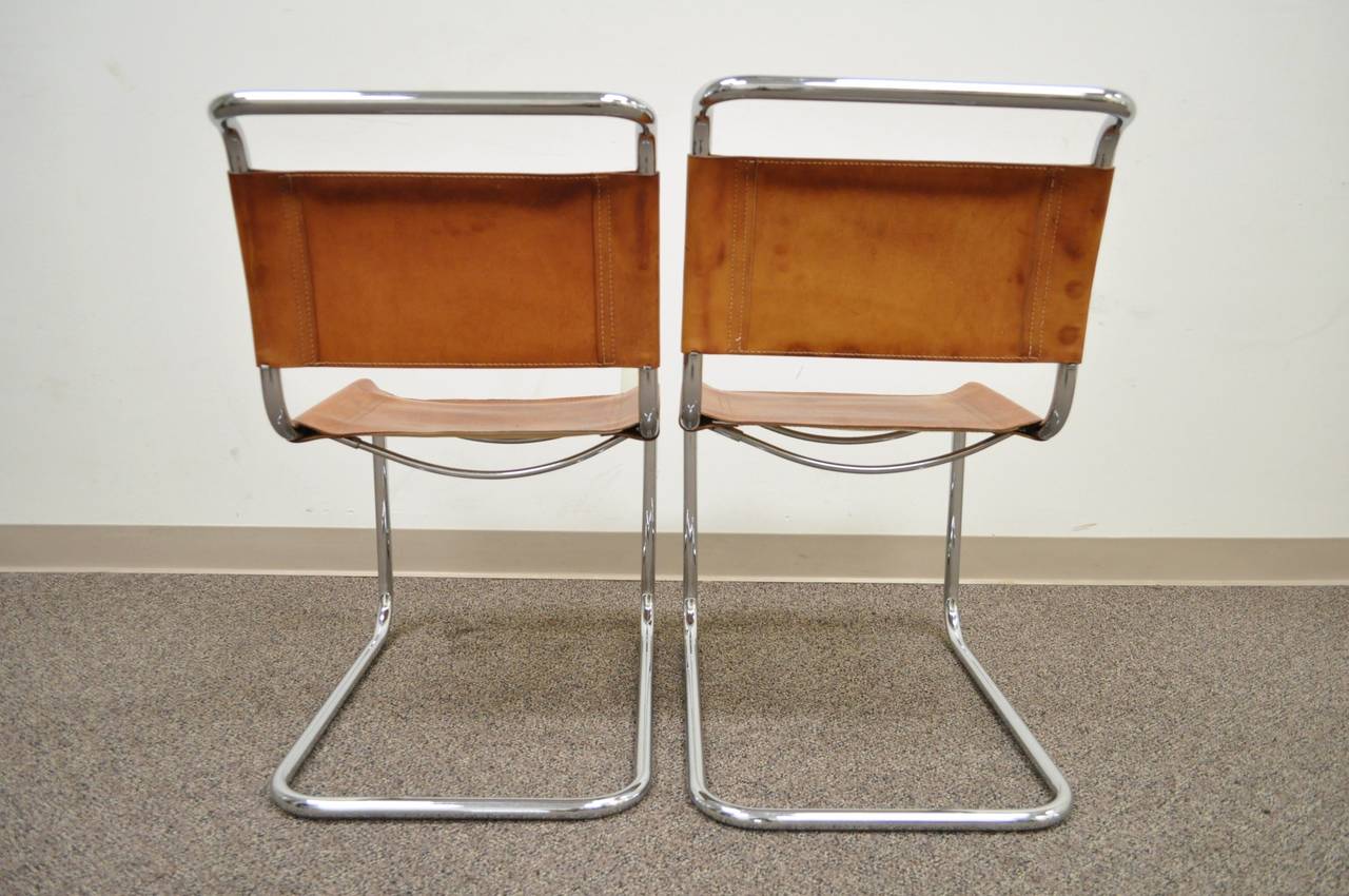 leather chrome chairs
