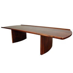 Mid Century Danish Modern Rosewood Sculpted Coffee Table after Georg Jensen