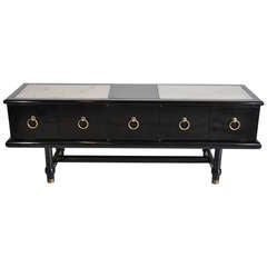 Mid-Century Modern Onyx Top Low Cabinet or Console Table after Dorothy Draper