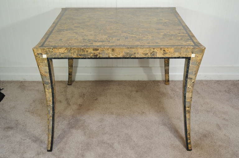 Maitland Smith Tessellated Stone Klismos Dining / Game Table Neoclassical Style 1