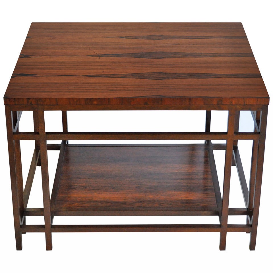 Rosewood and Walnut Side Table by Baker Furniture Far East Collection