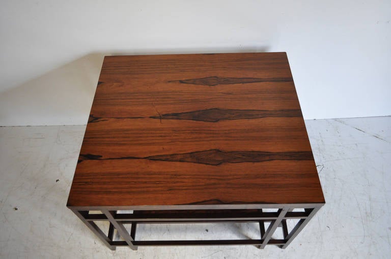 American Rosewood and Walnut Side Table by Baker Furniture Far East Collection