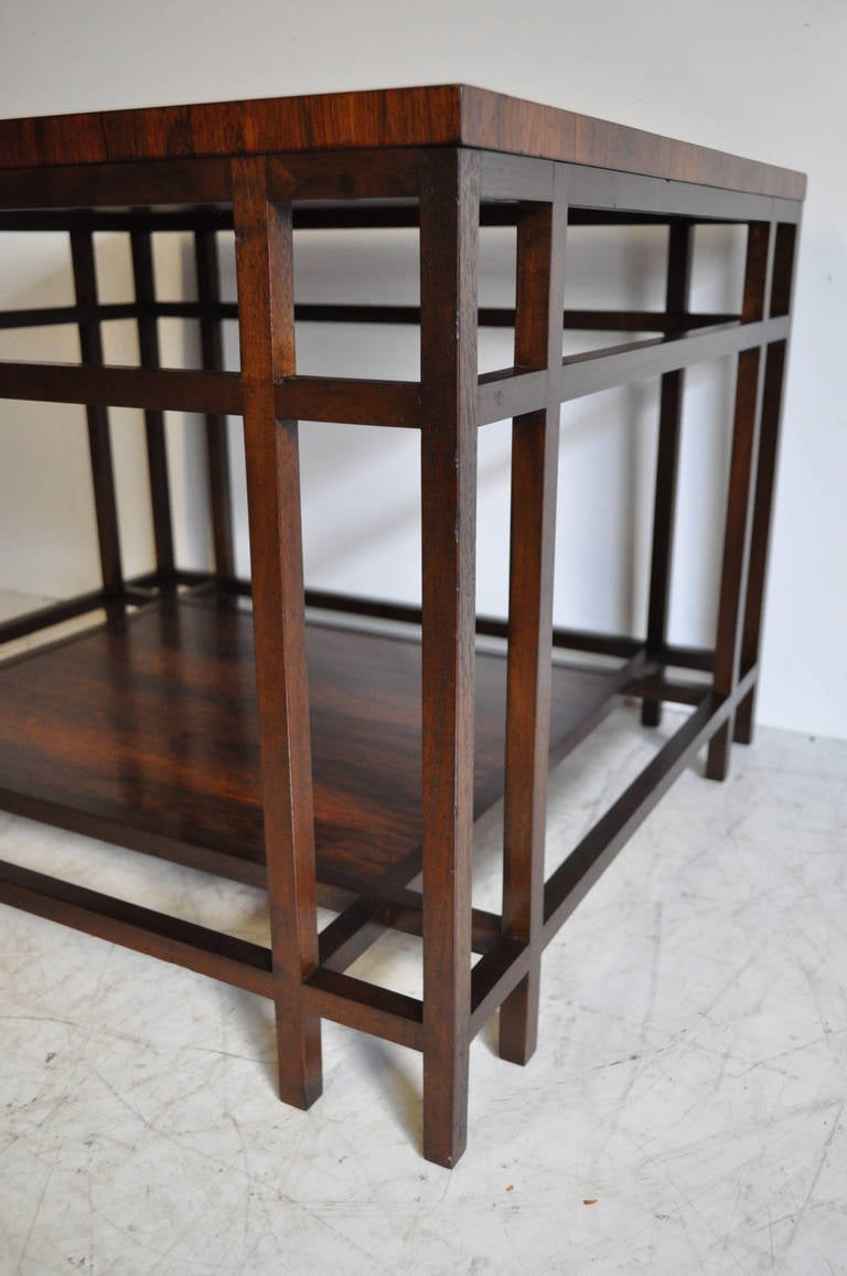 Mid-20th Century Rosewood and Walnut Side Table by Baker Furniture Far East Collection