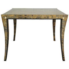 Maitland Smith Tessellated Stone Klismos Dining / Game Table Neoclassical Style