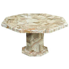 Fine Mosaic Agate & Resin Pedestal Base Dining or Center Table attr to Muller's