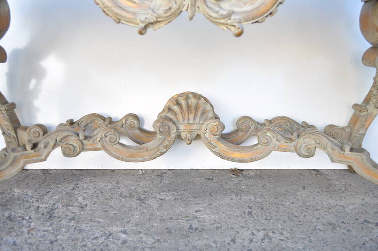 20th Century Expertly Carved French Marble-Top Console in the Louis XV Rococo Taste For Sale