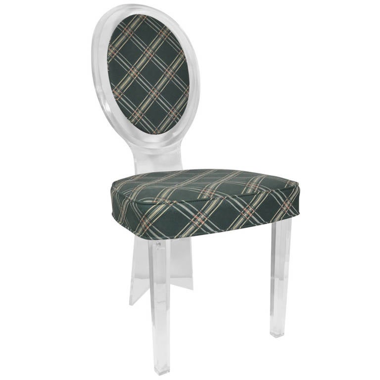 Lucite Mid-Century Curved Back Vanity Chair at 1stDibs | vanity chair canada, makeup vanity chair