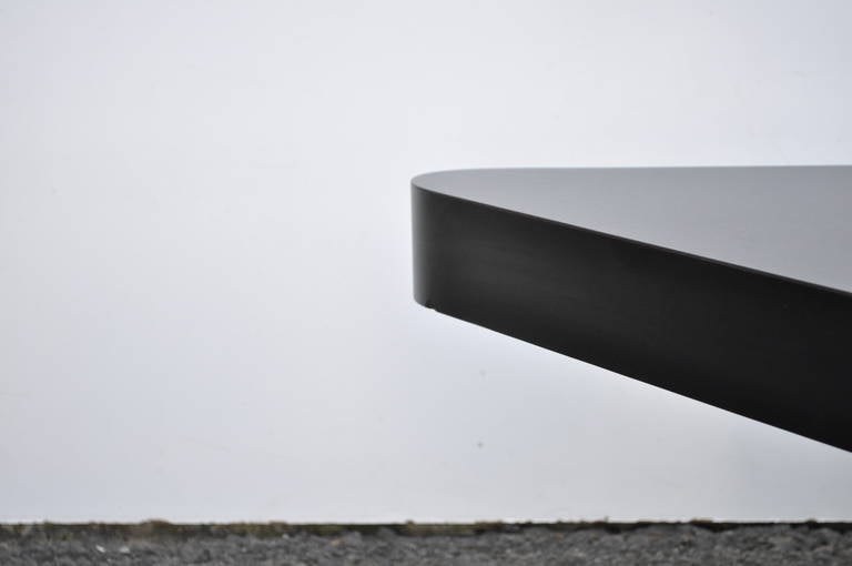 Mid-Century Modern Large Space Age Mid Century Modern Triangular Steel Black Laminate Coffee Table