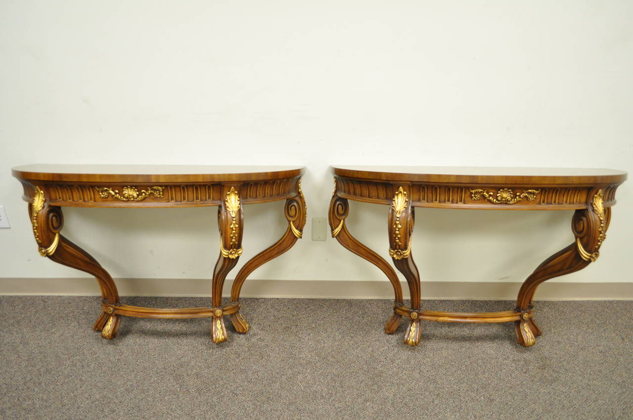 Pair of Karges Demilune Wall Mounted Consoles in the French Louis XV Taste 3