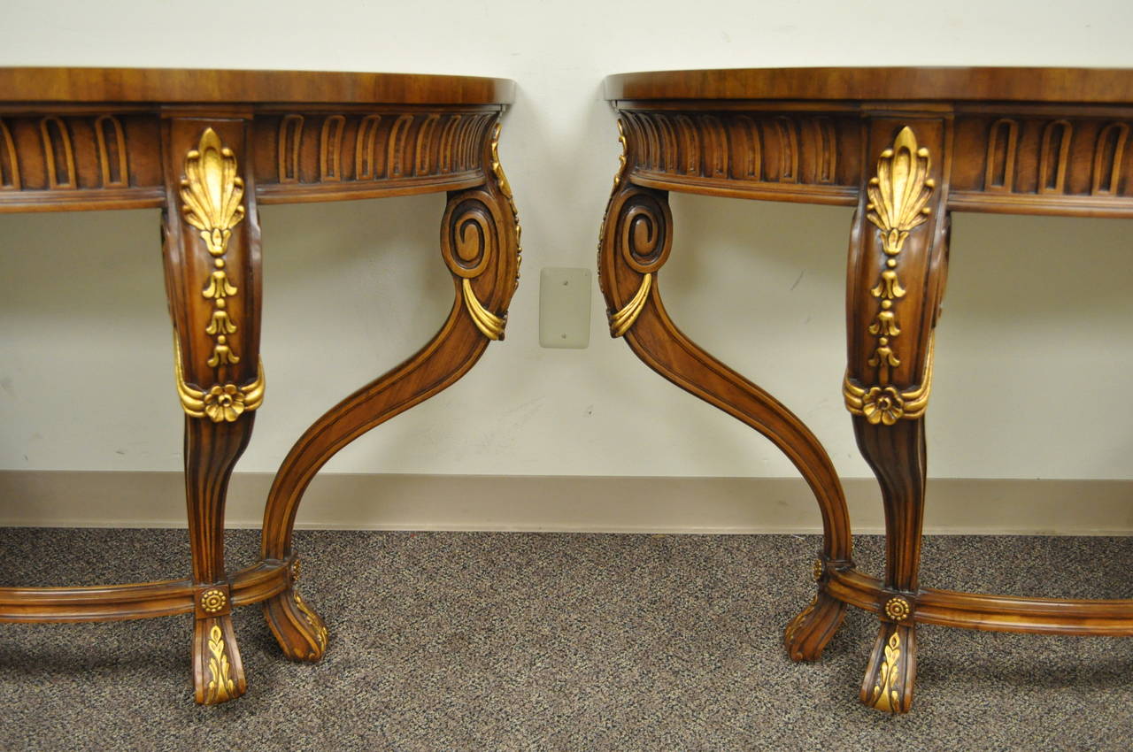 20th Century Pair of Karges Demilune Wall Mounted Consoles in the French Louis XV Taste