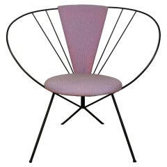 Vintage Wrought Iron Hoop Lounge Chair after Jean Royere and Tony Paul