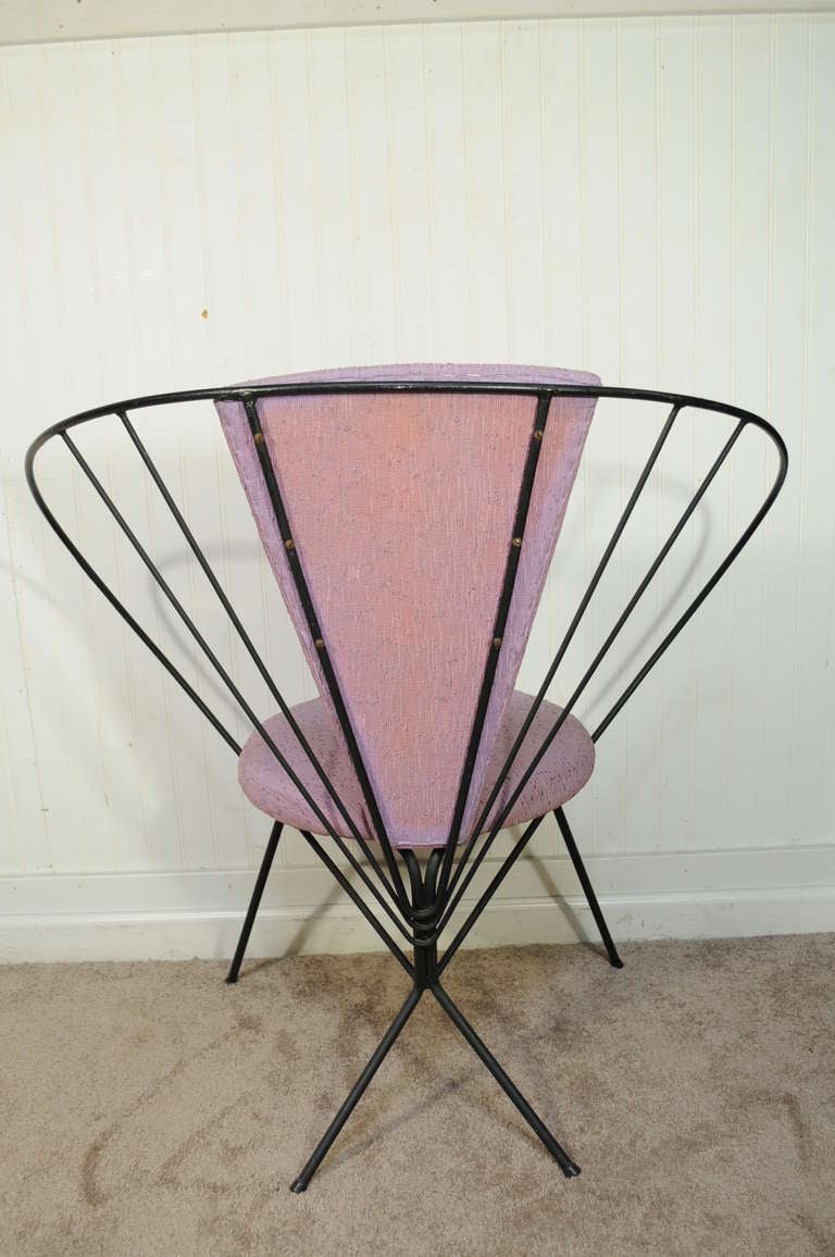 French Vintage Wrought Iron Hoop Lounge Chair after Jean Royere and Tony Paul