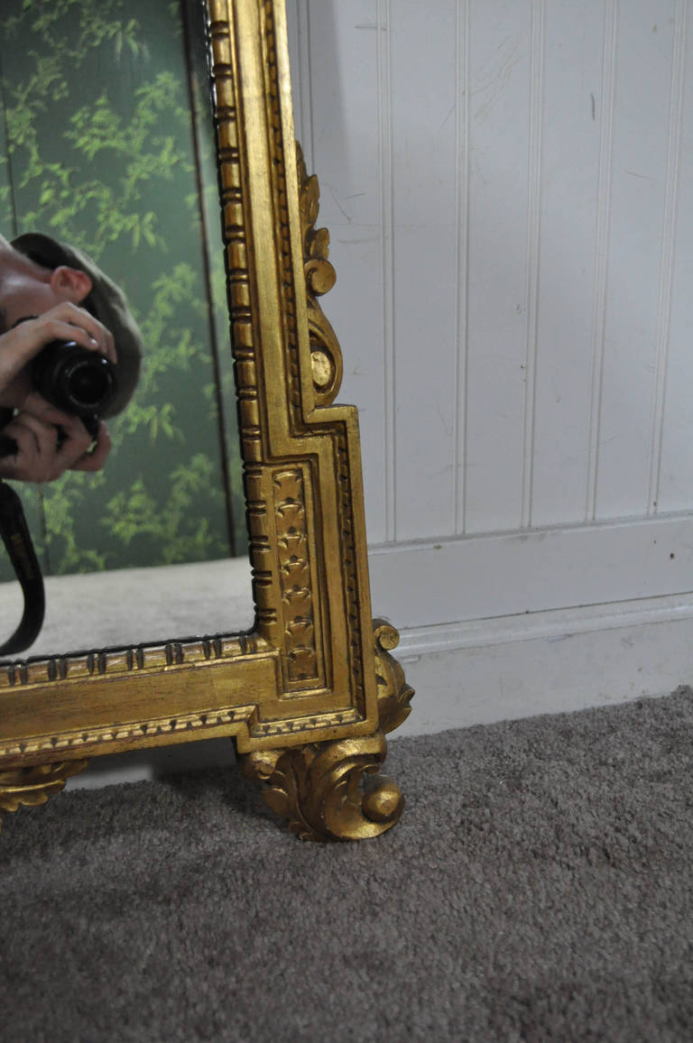 20th Century Italian Gold Gilt Carved Wall Mirror in the French Rococo Taste with Cameo