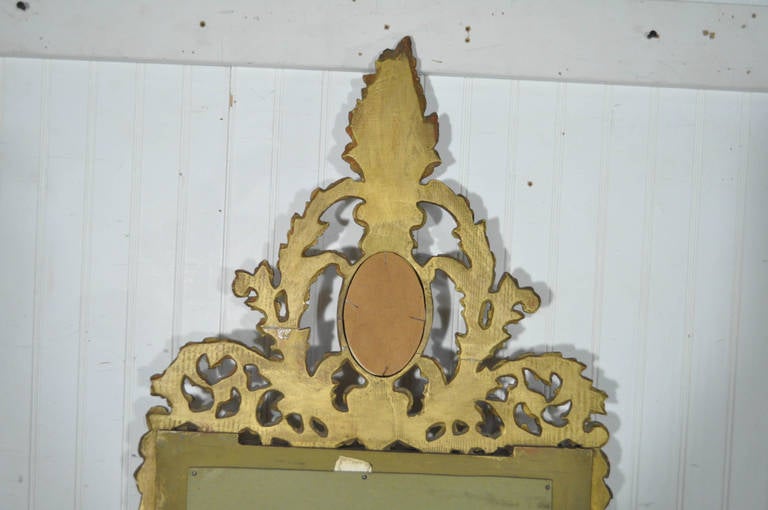 Italian Gold Gilt Carved Wall Mirror in the French Rococo Taste with Cameo 2