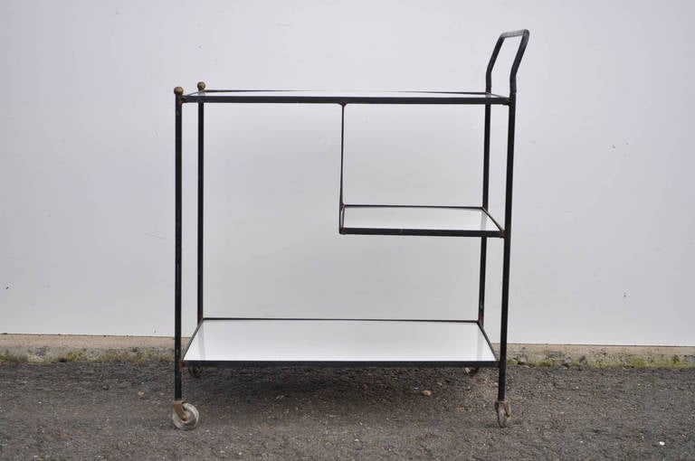 Maurizio Tempestini for Salterini Wrought Iron, Brass, and Masonite Bar Cart