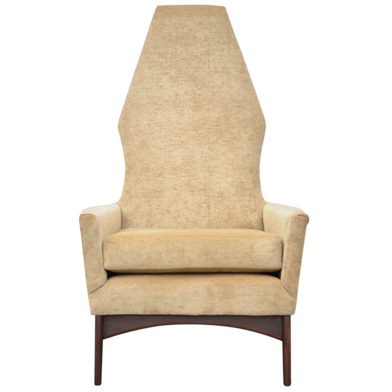 Mid Century Modern High Back Walnut Lounge Chair Adrian Pearsall Milo