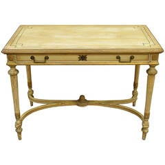 Antique Distress Painted Louis XVI Style Carved Writing Desk or Console, circa 1920