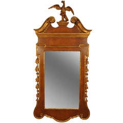 Mahogany Gold Gilt Wood George III Style Eagle Crest Mirror - Friedman Brothers