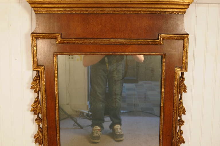 Mahogany Gold Gilt Wood George III Style Eagle Crest Mirror - Friedman Brothers 1