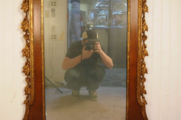 Mahogany Gold Gilt Wood George III Style Eagle Crest Mirror - Friedman Brothers 2
