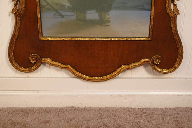Mahogany Gold Gilt Wood George III Style Eagle Crest Mirror - Friedman Brothers 3