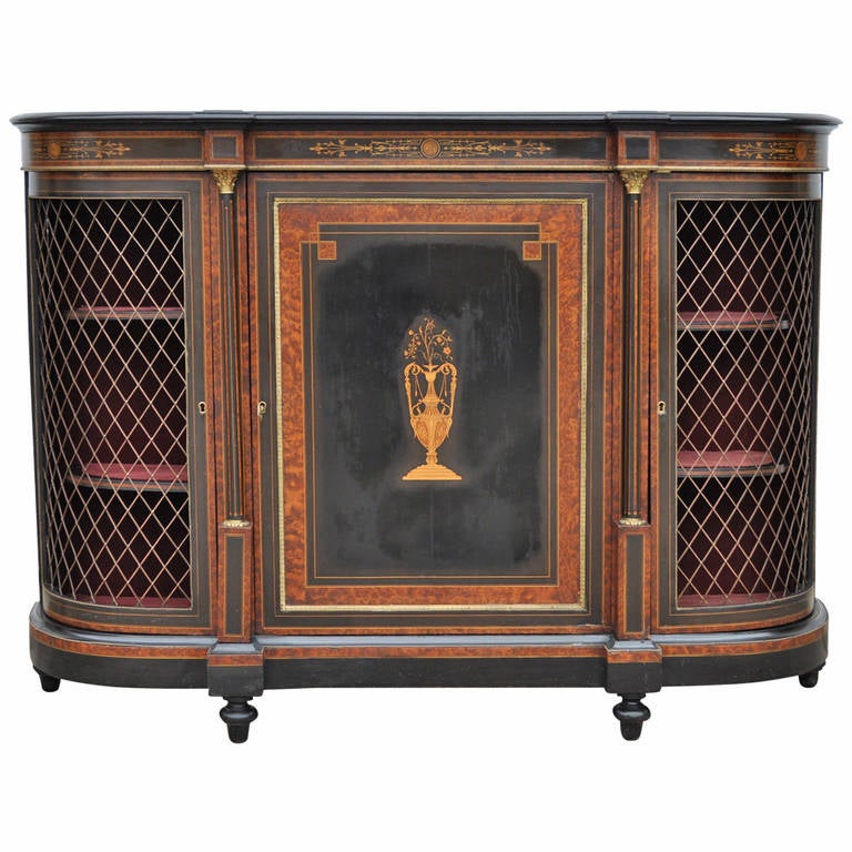 1880s French Napoleon III Ebonized and Inlaid Louis XVI Style ... 1880s French Napoleon III Ebonized and Inlaid Louis XVI Style ...