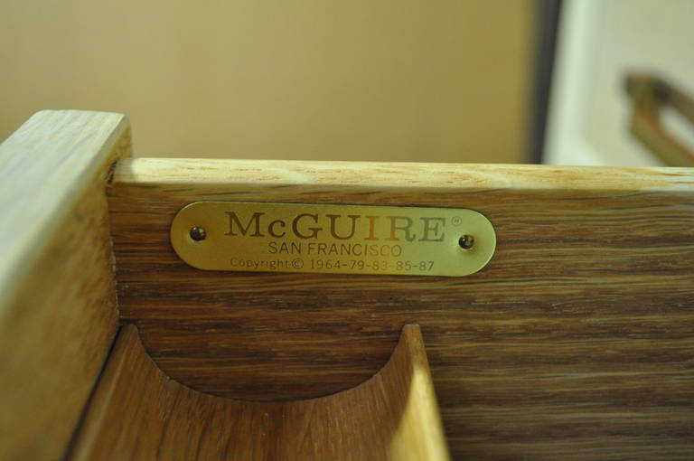 Vintage McGuire Chinoiserie Combed Oak Faux Bamboo-Form Writing Desk 4