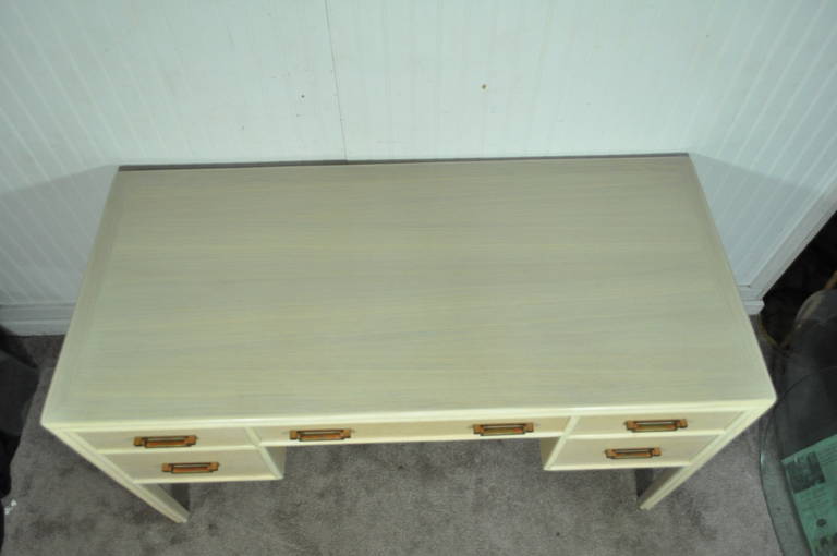 Vintage McGuire Chinoiserie Combed Oak Faux Bamboo-Form Writing Desk 3