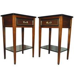 Pair of French Country Style Cherry Nightstands End Tables Made in France, GEKA