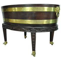 19th Century George III Style Mahogany Wine Cooler of Cellarette on Stand 1