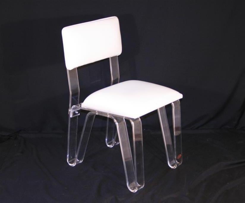 Unique Lucite Hairpin Leg Vanity Chair by Karmel